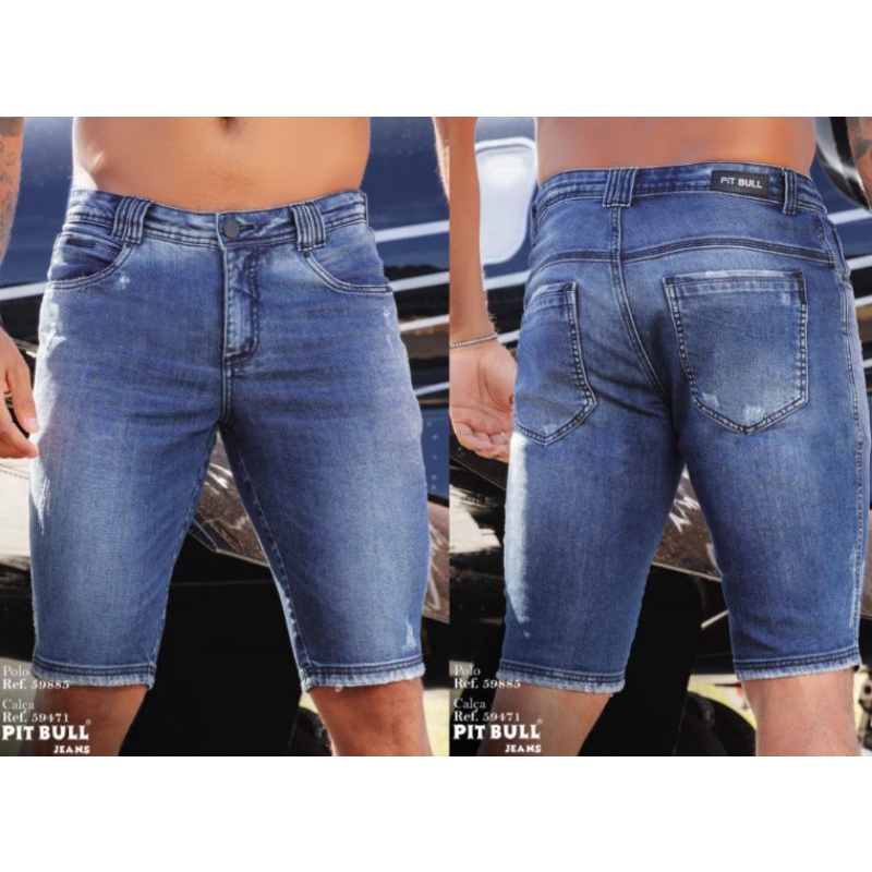 Bermuda jeans best sale masculina pit bull