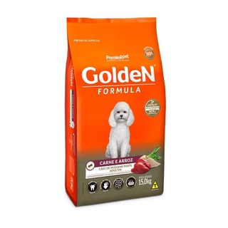Ração Golden Formula Mini Bits Cães Adultos Raças Pequenas Carne e Arroz 15kg