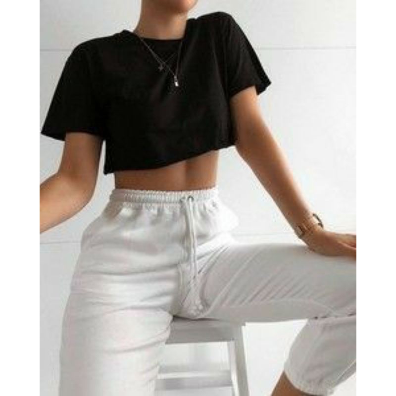 camiseta cropped feminina simples | Shopee Brasil