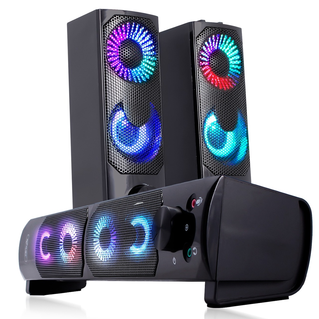 Caixa De Som Gamer Soundbar Led Rgb Para Pc gamer Computador Notebook ...