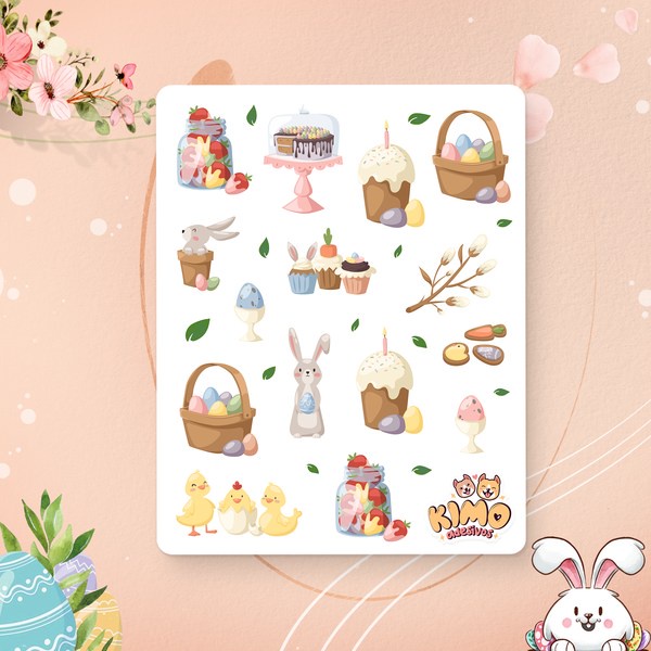 Cartela de Adesivos Cute Easter KIMO ADESIVOS | Shopee Brasil