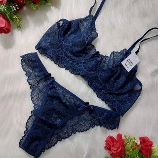 Conjunto de lingerie renda calcinha e sutiã Isa Belly Lingerie