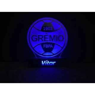 Luminária Grêmio LED Time Decoração Personalizado com Nome