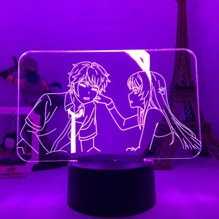 Conduziu A Lâmpada Luz Darling In The Franxx 02 Estatueta Sensor De Luz De Acrílico Para Decoração Do Quarto Desk Lâmpadas 02 Zero Dois Modelo De Brinquedo