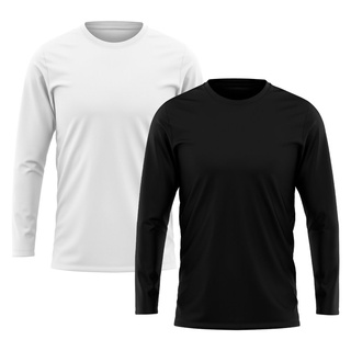 Kit 2 Camisetas Masculina Manga Longa Algodão Premium