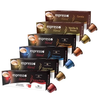 Kit 60 Cápsulas para Nespresso Espresso Blend - Cápsulas de Café em Vários Sabores