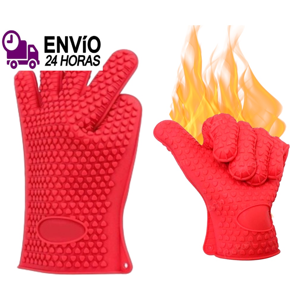 Luva Térmica De Cozinha Forno Fogão Silicone 5 Dedos Lavável