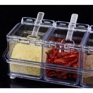 2 Porta Temperos E Condimentos Dieta Saudável Acrílico Potes em Oferta na Shopee