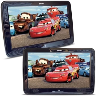 Par de Tela Encosto Cabeça Acoplavel 10,1" DVD USB SD Card Touch Screen Black Piano TechOne