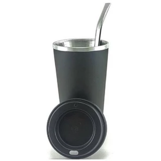 4 em 1 Kit Copo Térmico para Café, Chá, Chimarrão e Tereré com Tampa e Bomba (Você escolhe qual bebida tomar)