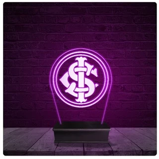 Luminária Abajur Acrílico Led Internacional Futebol Time 12