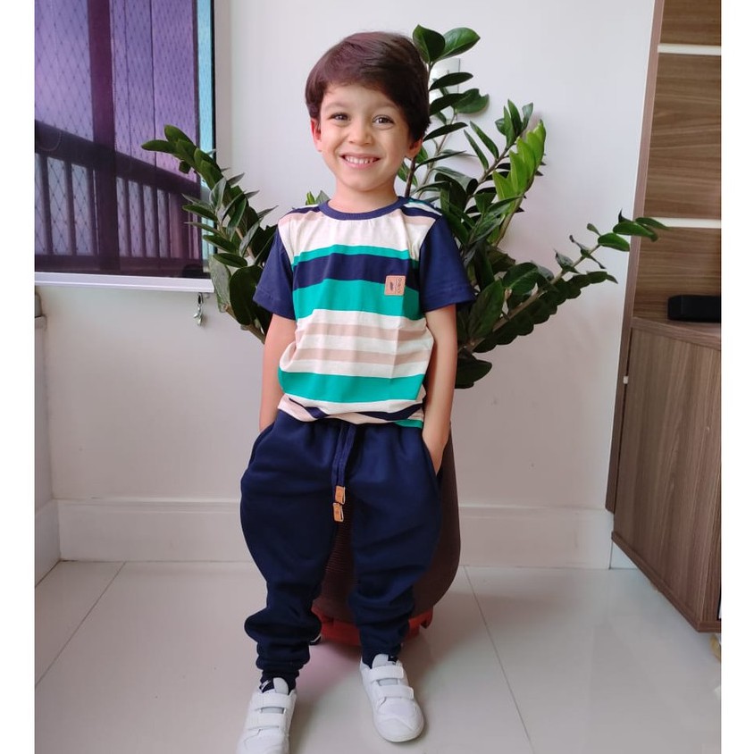 Calça de moletom infantil sales azul marinho