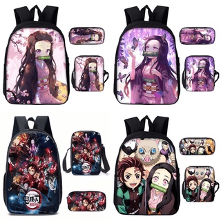 Mochila Infantil Meninas Anime Demon Slayer Personagens Bolsa Nezuko Kamado  Novidade - Preto