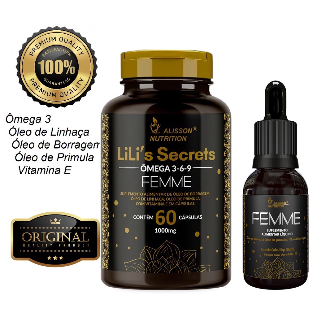 Kit Menopausa Tpm Omega 3 6 9 Óleos Linhaça Borragem Primula | Shopee ...