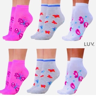 Kit 12 Pares Meias Soquete Feminina Adulto Cores Variadas Estampada 34-39