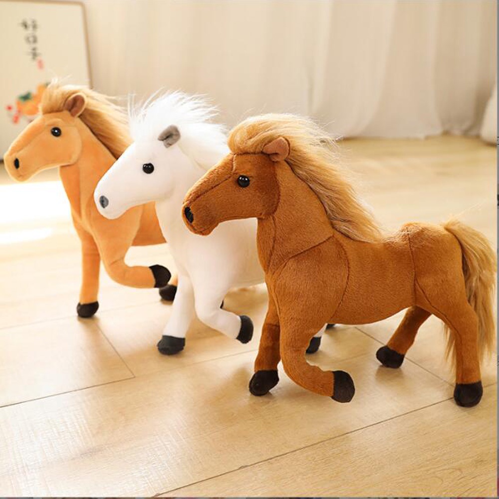 Vector Cavalo Realista Brinquedo Com Cauda Preta E Cabeça De Crina