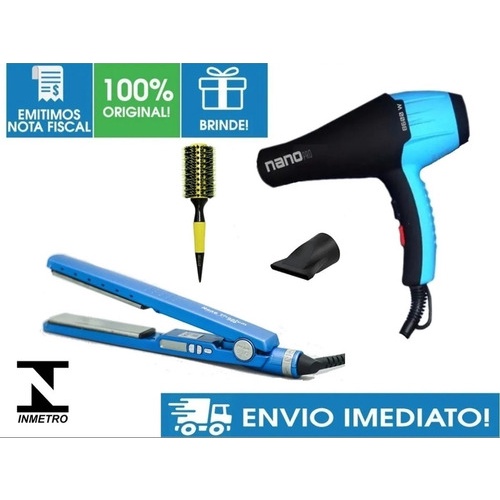 Kit Salão Secador de cabelo 8600W + Prancha Chapinha Profissional + Brinde