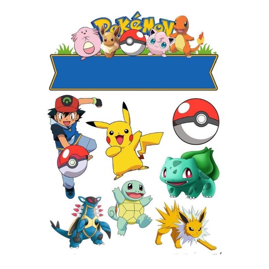 Topo De Bolo Topper De Bolo Aniversário Pokémon