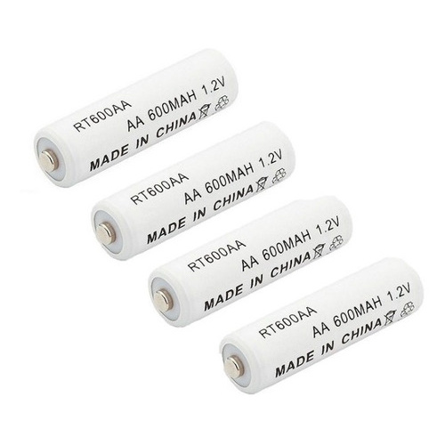 Kit com 4 pilha recarregavel aa 600mah 1 2v ni cd cartela com 04