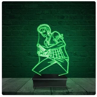 Luminária Abajur Acrílico Led - Zoro One Piece