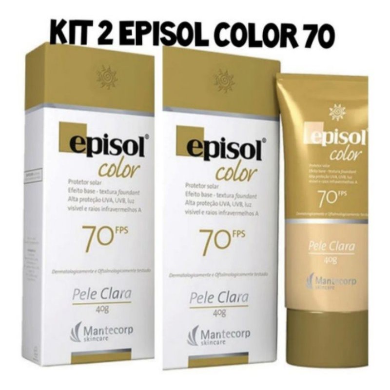 Kit 2 unidades Episol Color 70 pele Clara 40g | Shopee Brasil