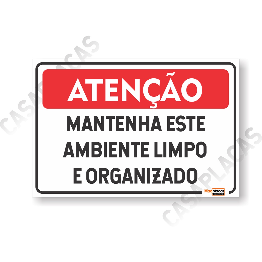 Placa Mantenha Este Ambiente Limpo E Organizado 30x20cm Shopee Brasil 6703