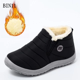 Bota Feminina De Neve Impermeável Casual Cano Curto Até O Tornozelo Plus Size/Moda 721