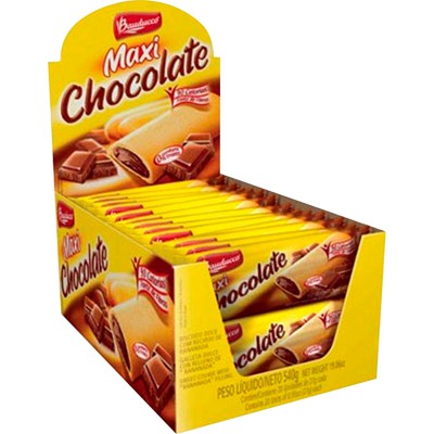 Biscoito Recheado sabor Chocolate caixa 20 unidades de 25g - Bauducco/Maxi