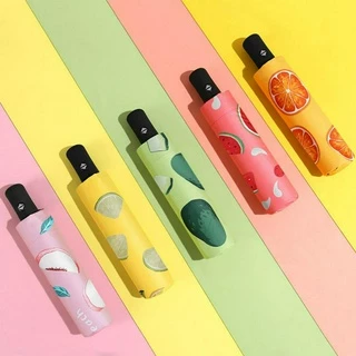 Umbrella Fruit Folding Totalmente Automático Chuva E Brilho Duplo Objetivo Estudantes Masculinos Femininos Versão Coreana Sombreamento Solar