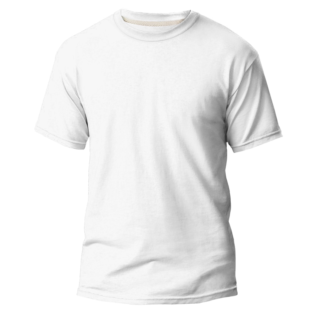 Camiseta Masculina Branca Básica Gola Redonda Algodão Premium