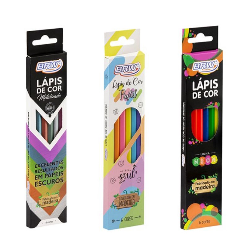 Lápis de Cor 12 Cores Neon e Pastel | Metálicas Super Soft - Faber Castell