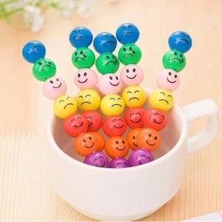 kit Com 24 Lápiseiras Bolinha De Carinha Smile/Arco Iris Trocar Ponta