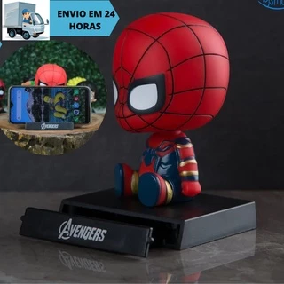 Boneco Bobble Head Homem Aranha Spider Man Suporte Celular Balança A Cabeça 11.5cm