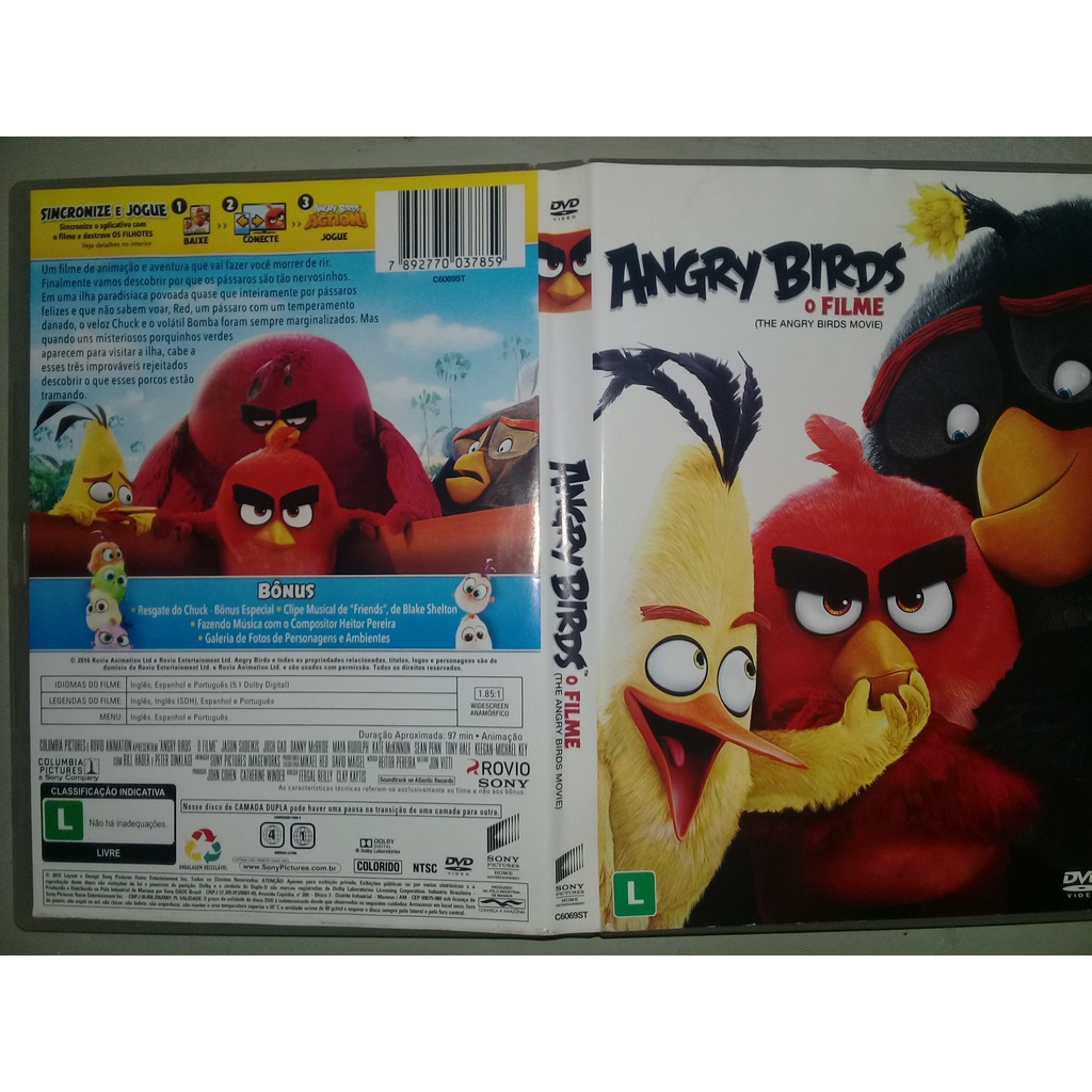 Dvd Angry Birds O Filme - Lacrado - Desenho Animado Original.