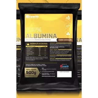 Albumina Premium 100% 500g 1kg - Growth Suplementos - Natural / Chocolate