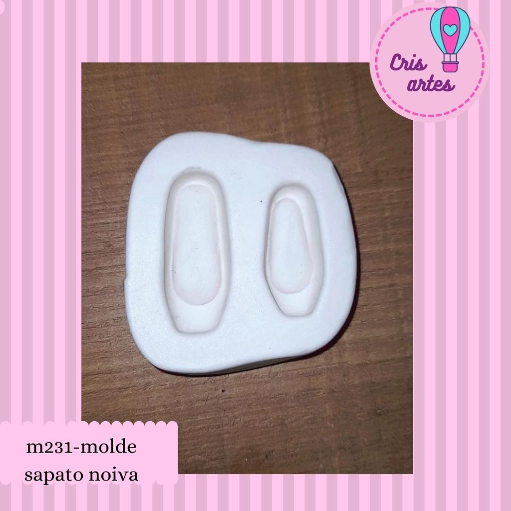 Molde de Silicone Sapatinho Noiva Topo de Bolo noiva - Cris Artedecor