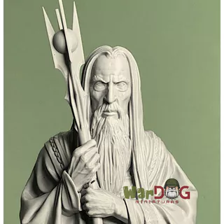 Busto Saruman O Branco O senhor dos anéis RPG resina sem pintura