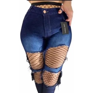 Meia calça hot sale jeans