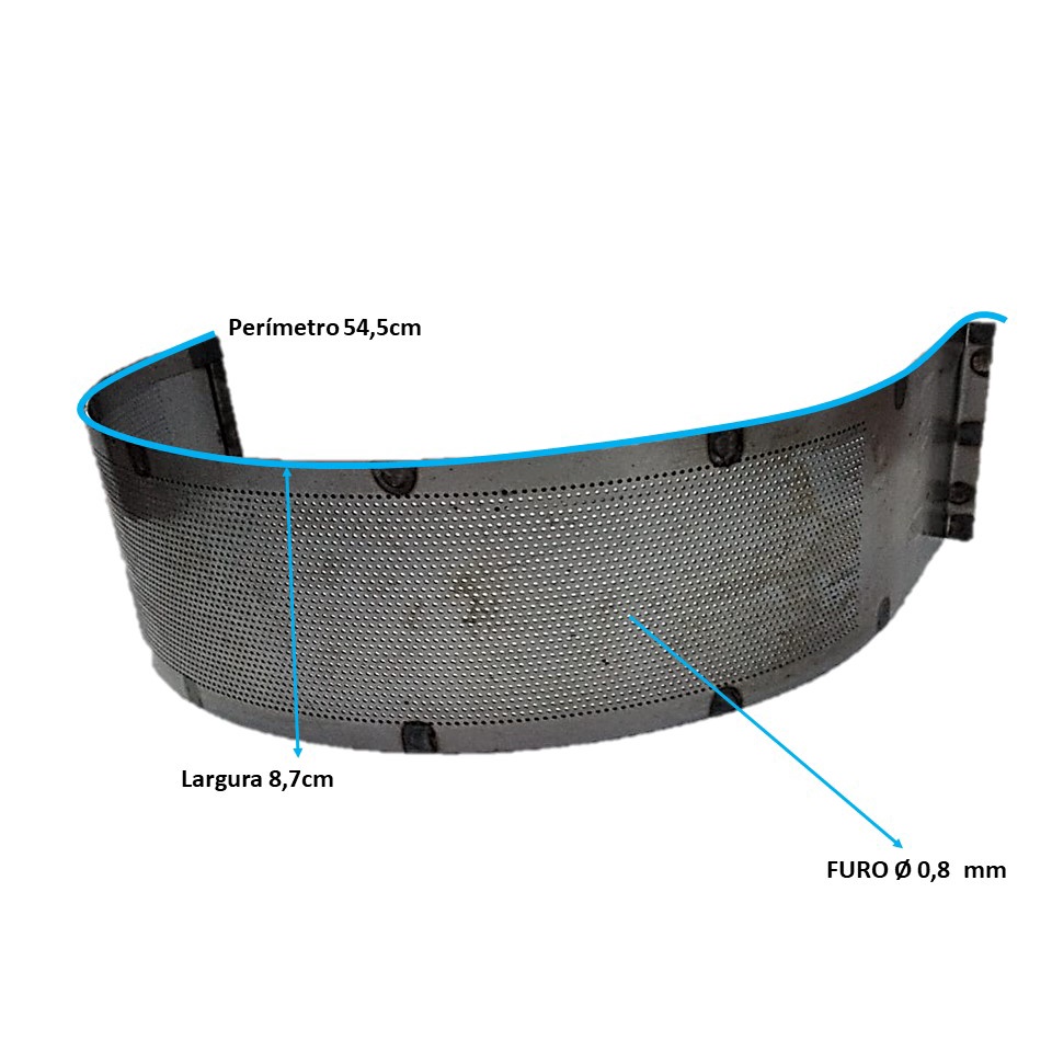 Conjunto Peneiras Triturador Forrageiro Largura 87mm TRF-80/80M