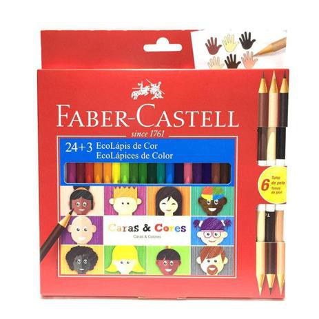 Lápis de Cor com 30 Cores Faber-Castell Caras E Cores - SÓ PAPEL PAPELARIA