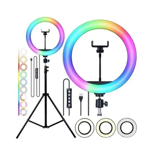 Ring Light 30cm 12 polegadas RGB Com Suporte Celular Conector USB Com ...
