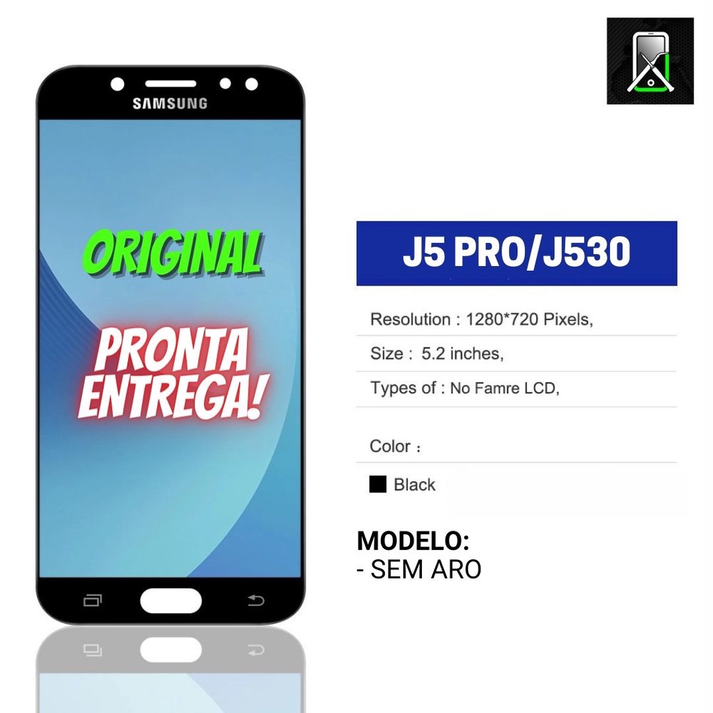 Tela Frontal Display SAMSUNG J5 PRO, J530 LCD Touch Screen (INCELL ...