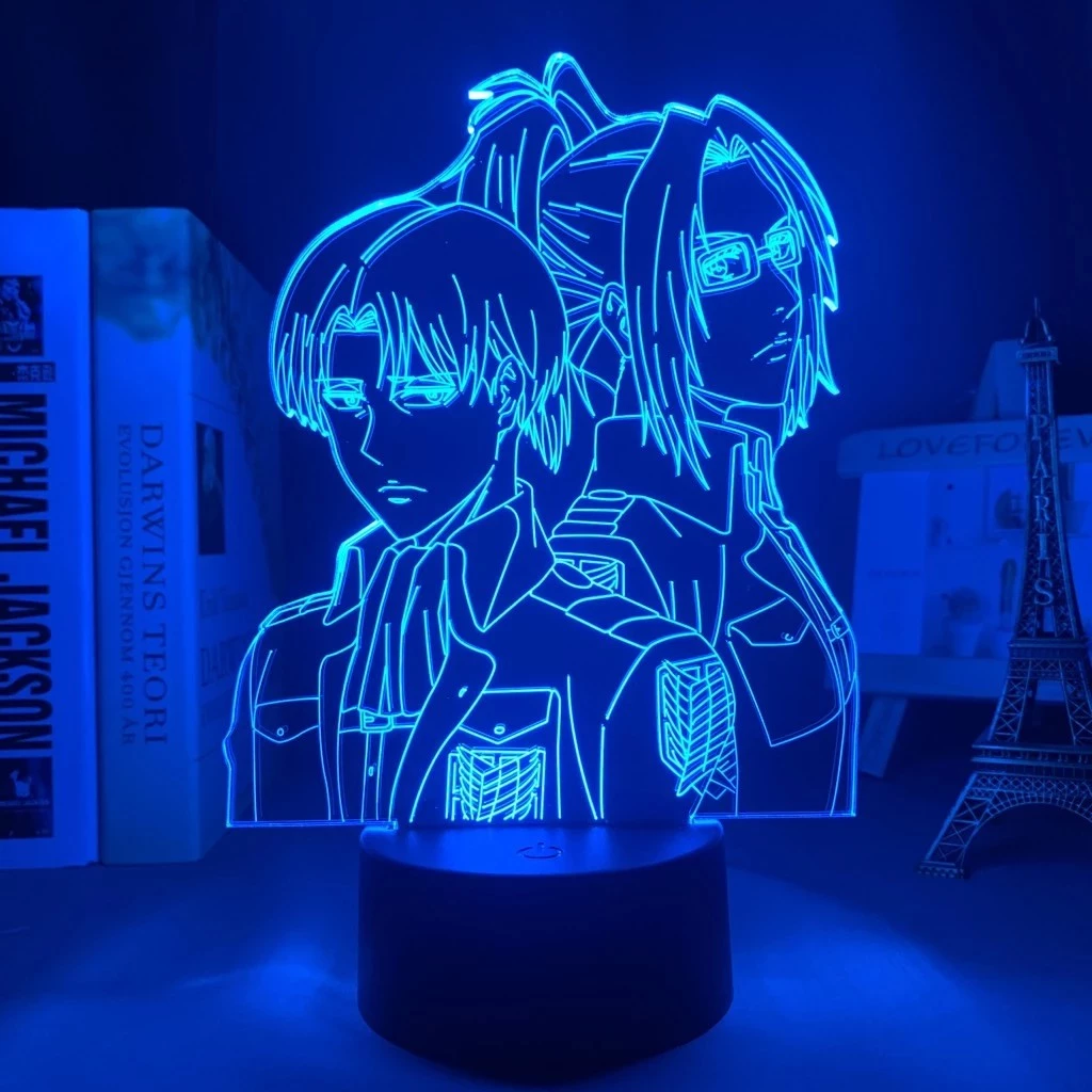 Attack on Titan Levi Ackerman 3d Lâmpada Acrílico Pendurar Zoe Para Home Room Decor Luz Presente Da Criança LED Noite Anime