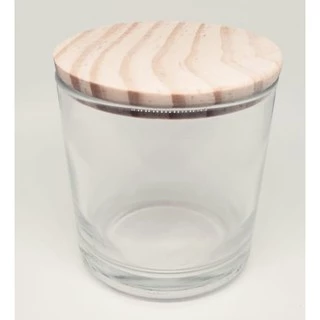 Pote com tampa de madeira vidro para decoração copo Whisky