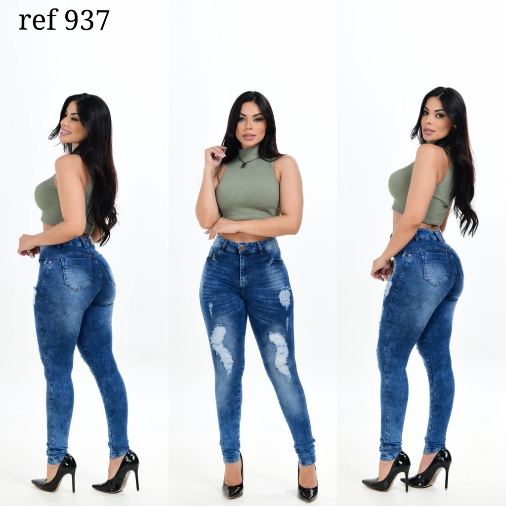 Calça jeans tradicional 2024 feminina cintura alta