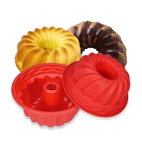 Forma De Silicone Com Furo No Meio Para Bolo Tortas Pudins Formato