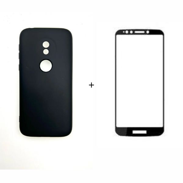 Capa Capinha Case Aveludada + Película de vidro 9D MOTO E5 PLAY
