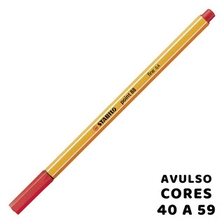 Caneta STABILO Point 88 Hidrográfica Fine Line 0.4 mm - Unidade Avulsa Cores 40 a 59