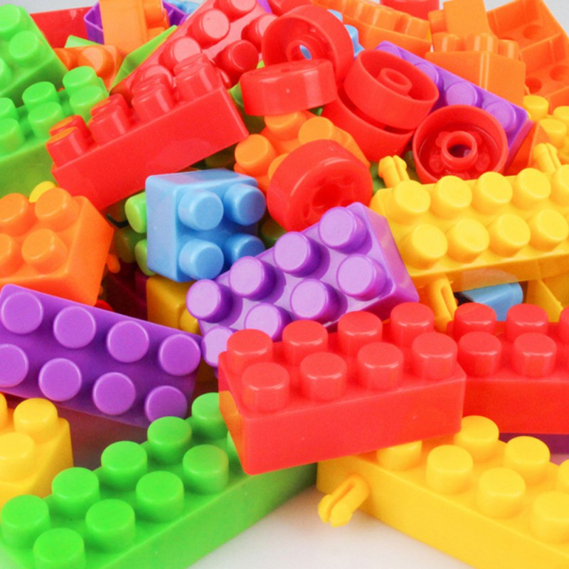 Brinquedo De Montar Encaixe Blocos Plukt 150 Peças Com Maleta Pecinhas  Bloquinhos De Montar Presente Criança Criativo Colorido