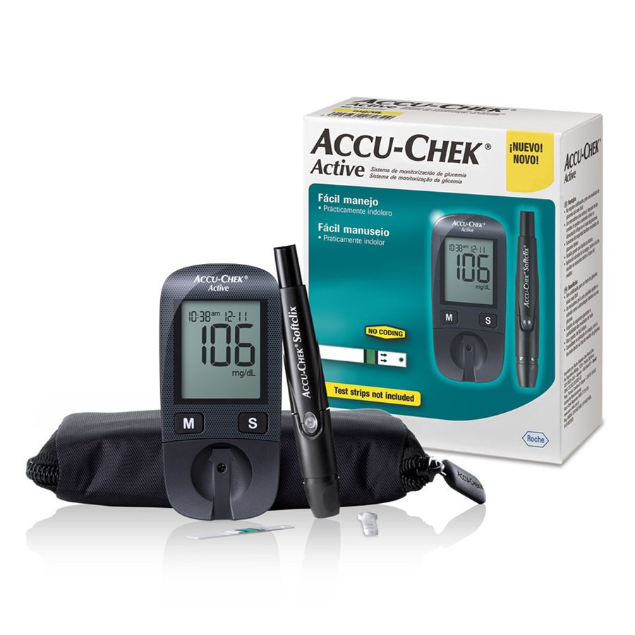 Kit Monitor Accu-Chek Active Controle de Glicemia - Roche | Shopee Brasil